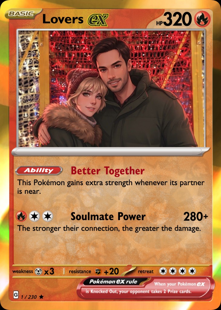 Lovers ex winter couple keepsake card